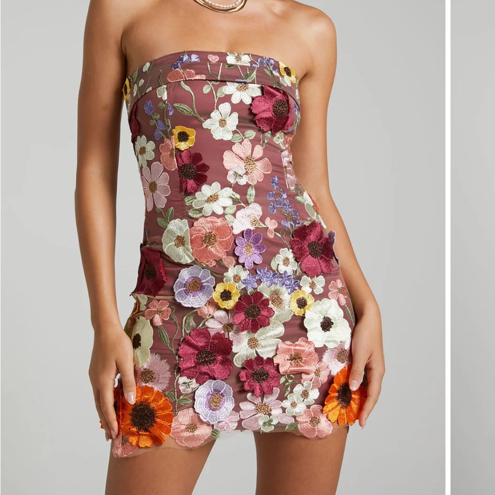 Showpo WREN MINI DRESS  Floral Embroidered  - Multicolor